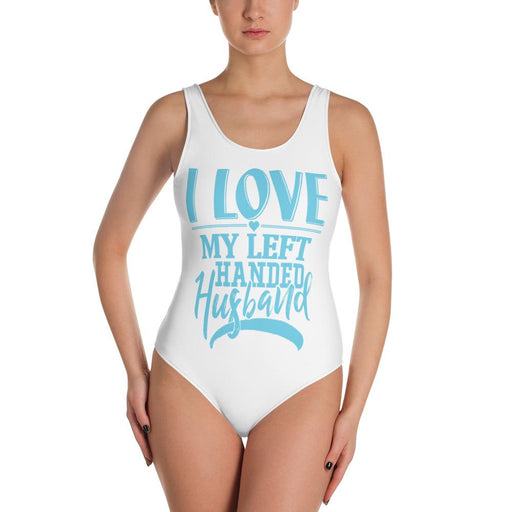 I Love My Left Handed Husband One-Piece Swimsuit