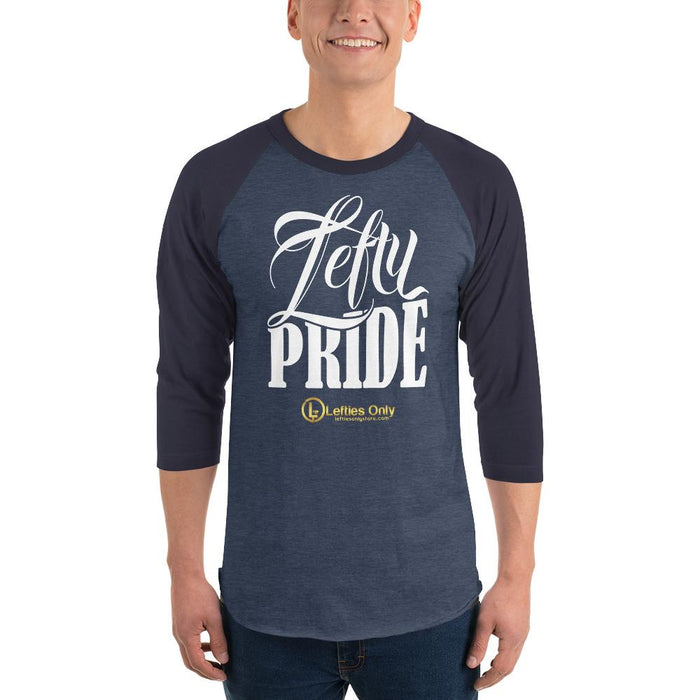 Lefty Pride 3/4 Sleeve Raglan Baseball Shirt | Front Logo