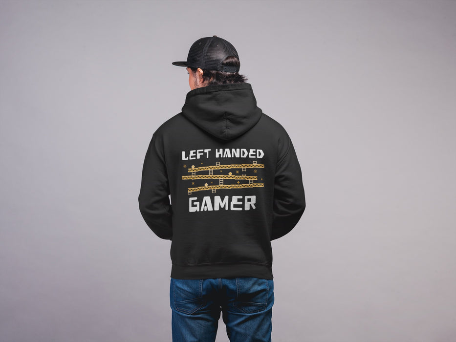 Left Handed Gamer Hoodie Sweater | Gamer Print on Back