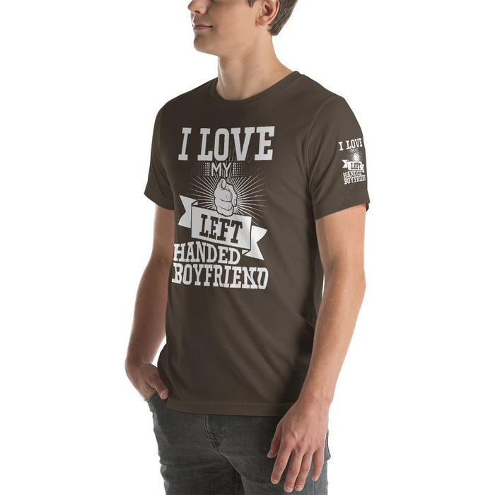 I Love My Left Handed Boyfriend Short-Sleeve Unisex T-Shirt | Branded Left Sleeve