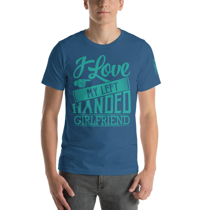 I Love My Left Handed Girlfriend Short-Sleeve Unisex T-Shirt | Branded Left Sleeve