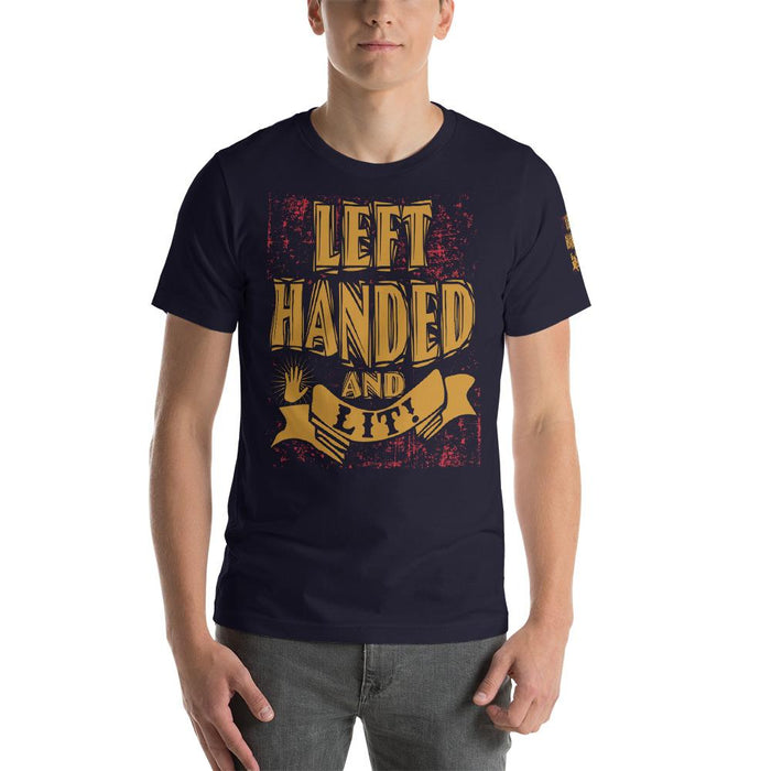 Left Handed And Lit Short-Sleeve Unisex T-Shirt | Branded Left Sleeve