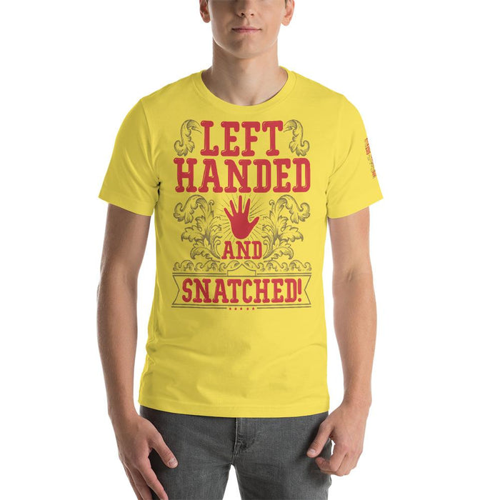 Left Handed And Snatched Short-Sleeve Unisex T-Shirt | Branded Left Sleeve