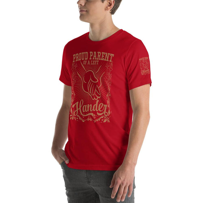 Proud Parent Of A Left Hander Short-Sleeve Unisex T-Shirt | Branded Left Sleeve